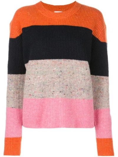 A.l.c Georgina Bold Stripe Knit Sweater In Tangerine Multicolor Taffy