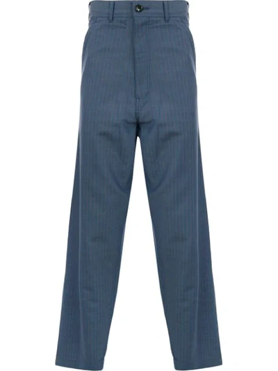 Comme Des Garçons Homme Deux Comme Des Garçons Homme Plus Striped Straight-leg Trousers - 蓝色 In Blue