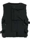 JUNYA WATANABE JUNYA WATANABE MAN ZIPPED DOWN VEST - 黑色