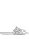 Hogan Valencia Ciabatta Sandals In Silver In Silver