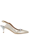 MALONE SOULIERS MALONE SOULIERS MARION METALLIC SLINGBACK PUMPS - GOLD