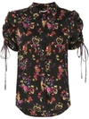 VERONICA BEARD VERONICA BEARD DRAWSTRING DETAILS SHIRT - BLACK