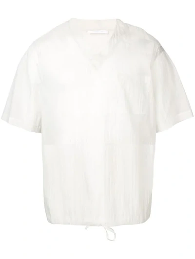 Helmut Lang Drawstring Waist T-shirt In Neutrals