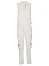Red Valentino Pussy-bow Cargo Jumpsuit In Panna