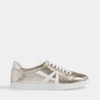 AQUAZZURA The A Sneakers in Platino and White Textured Nappa an Calf Leather