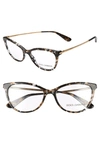 Dolce & Gabbana 54mm Optical Glasses In Black Spotted/ Gold
