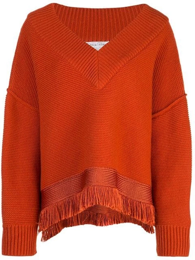 Oscar De La Renta Loose-fitting Knit Sweater - 橘色 In Orange