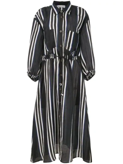 Apiece Apart Striped Shirt Dress In Black