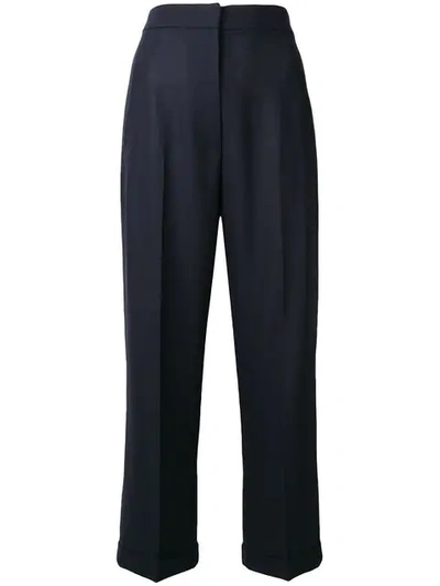 Jacquemus High Waisted Cropped Trousers In Blue