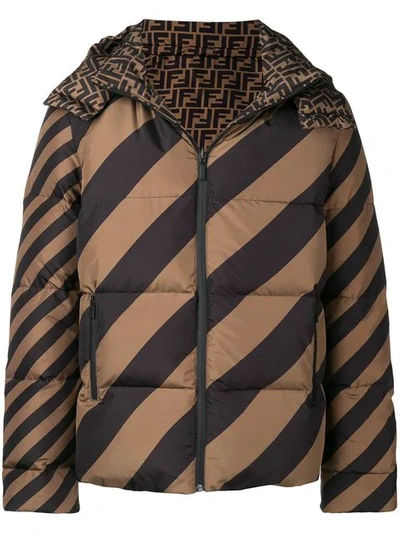 Fendi Reversible Windbreaker Jacket In Brown