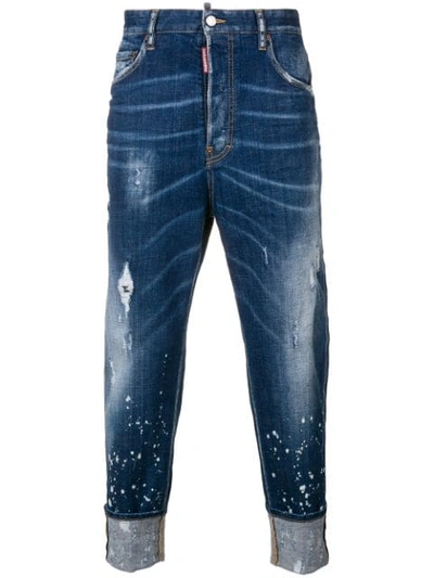 Dsquared2 80's Cropped Jeans In Blue