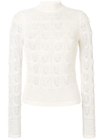 See By Chloé Crochet Knit Top In White