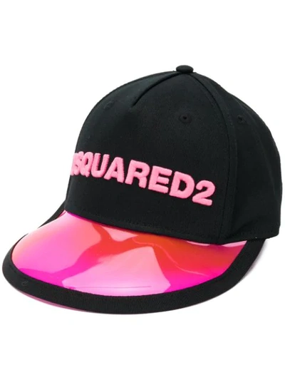 Dsquared2 Logo Embroidered Cotton Baseball Cap In Fuchsia