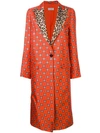 ALBERTO BIANI CONTRAST COLLAR PRINTED COAT