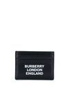 Burberry Sandon Logo Leather Card Case In Black