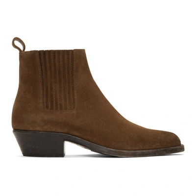 Saint Laurent Pointed Cowboy Boots - 棕色 In Brown