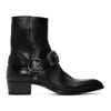 SAINT LAURENT SAINT LAURENT BLACK WYATT 40 AGE HARNESS BOOTS