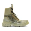 RICK OWENS RICK OWENS GREEN AND TRANSPARENT HIKING SNEAKERS