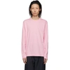 COMME DES GARÇONS SHIRT COMME DES GARCONS SHIRT PINK LOGO LONG SLEEVE T-SHIRT