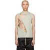 RICK OWENS RICK OWENS GREY CUT-OUT ROD TANK TOP