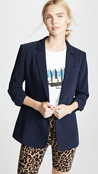 CINQ À SEPT CREPE KHLOE BLAZER NAVY,CINQA30740