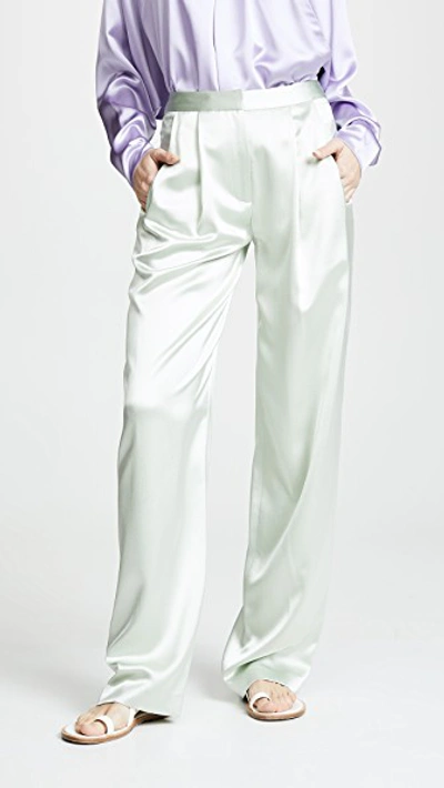 Adam Lippes Pleat Front Trousers In Mint