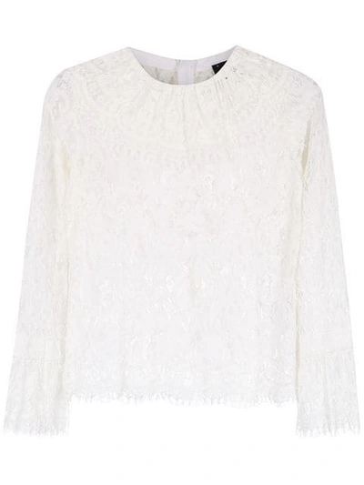 Andrea Bogosian Lace Long Sleeved Top In White