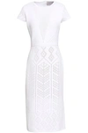 CAROLINA HERRERA WOMAN POINTELLE-KNIT DRESS WHITE,GB 1392478325480