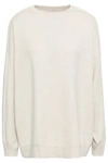 BRUNELLO CUCINELLI BRUNELLO CUCINELLI WOMAN BEAD-EMBELLISHED CASHMERE SWEATER OFF-WHITE,3074457345620308660