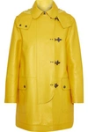 RED VALENTINO WOMAN LEATHER HOODED COAT YELLOW,GB 1473020371710746
