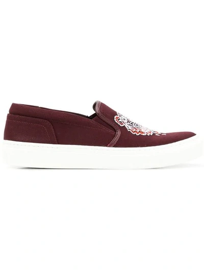 Kenzo Women's Main Tiger Embroidered Slip-on Sneakers In Red