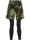 NIKE NIKE X ALYX MMW TWO-PART CAMOUFLAGE SHORTS AND LEGGINGS - 绿色