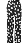 DOLCE & GABBANA POLKA-DOT SILK-BLEND SATIN WIDE-LEG PANTS