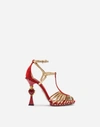 Dolce & Gabbana Sculpted-heel Bette Sandals In Red/gold