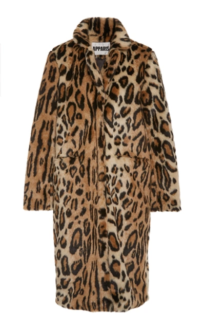 Apparis Charlie Printed Faux-fur Coat In Animal