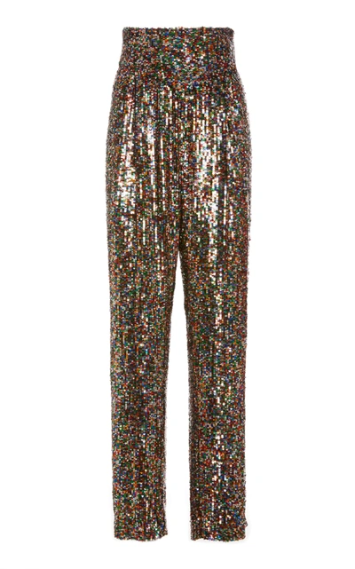 Rodarte Women's Sequined Tulle Straight-leg Pants In Multi