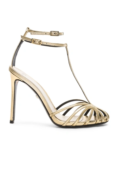 Alevì Stella Metallic Leather Sandals In Gold