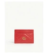 Gucci Gg Marmont Quilted Leather Cardholder In Red