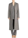 Stella Mccartney Oversized Herringbone Wool Coat In Black Grey