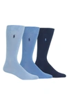 Polo Ralph Lauren Assorted 3-pack Supersoft Socks In Light Blue