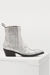 Sartore Flamm Ankle Boots In Laminato Argento