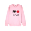 KENZO Pink logo-embroidered cotton sweatshirt