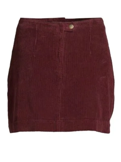 Ag Bernadette Wide-wale Cord Mini Skirt In Red