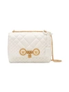 Versace Small Off White Quilted Leather Icon Small Shoulder Bag