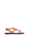 Tod's Studded Flat Sandals In Cuoio