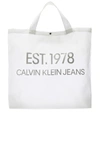 CALVIN KLEIN EST. 1978 CALVIN KLEIN EST. 1978 LOGO BIG TOTE IN TRANSPARENT,CVNT-MY1