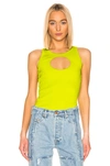 VETEMENTS VETEMENTS HOLE TANK TOP IN GREEN,VETF-WS56