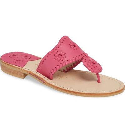 Jack Rogers Women's Jacks Thong Sandals In Magenta Leather