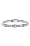 Lagos Signature Caviar Diamond Rope Bracelet In Sterling Silver/ Gold
