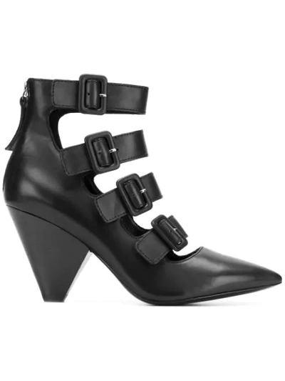 Ash Black Leather Ankle Boots In Nero
